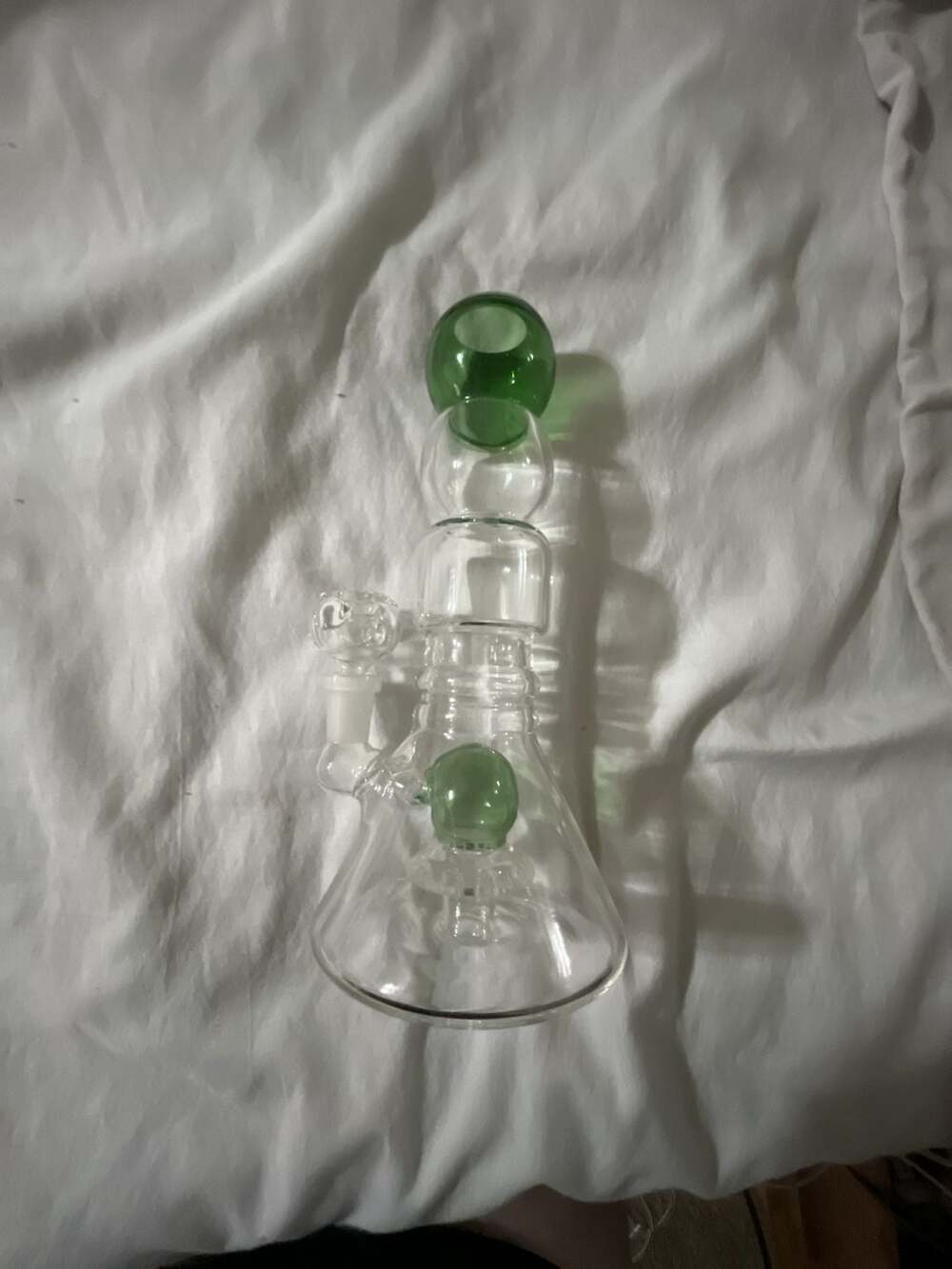 Unbranded Glass Water Piece Green Accents Brand New